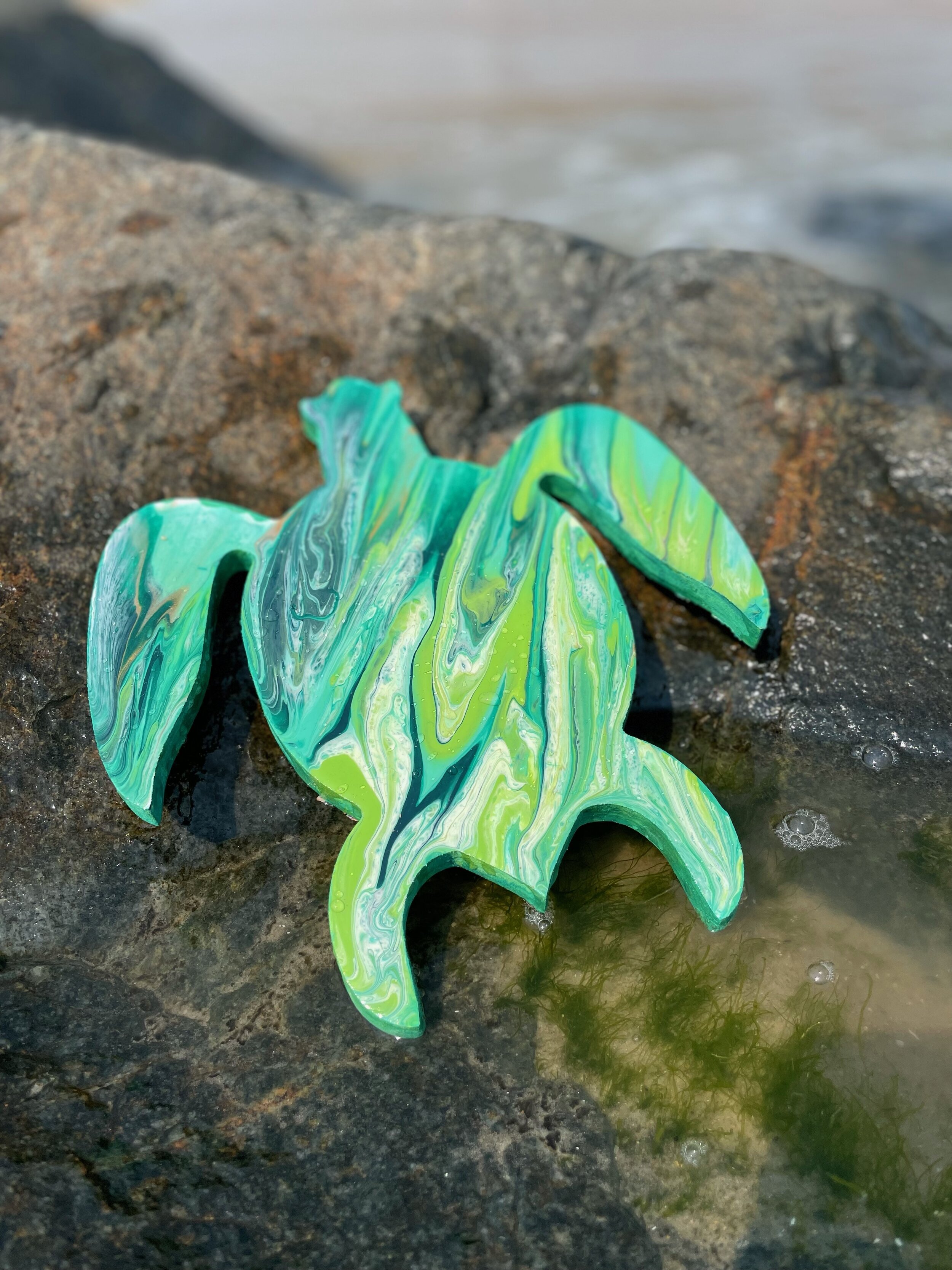 Sea Turtle Acrylic Pour