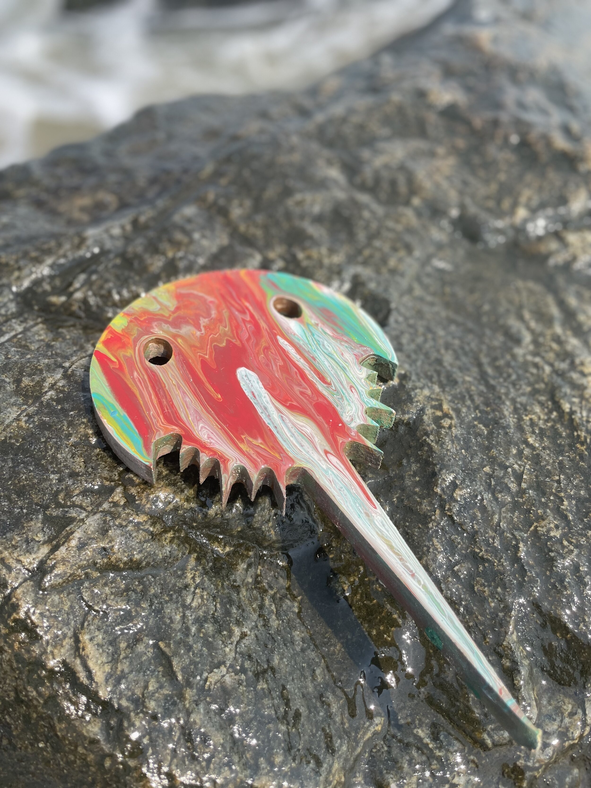 Horseshoe Crab Acrylic Pour