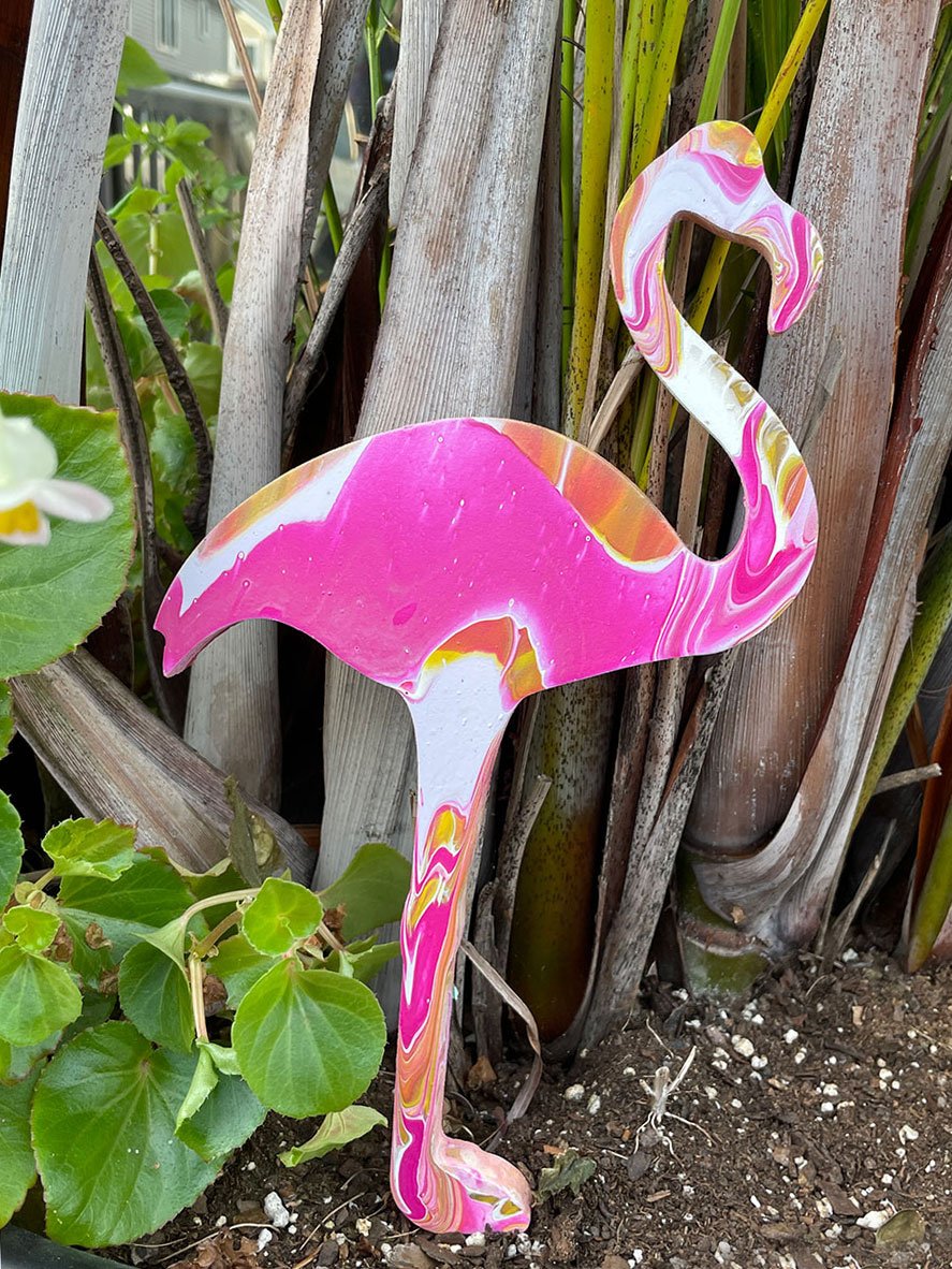 Flamingo Acrylic Pour