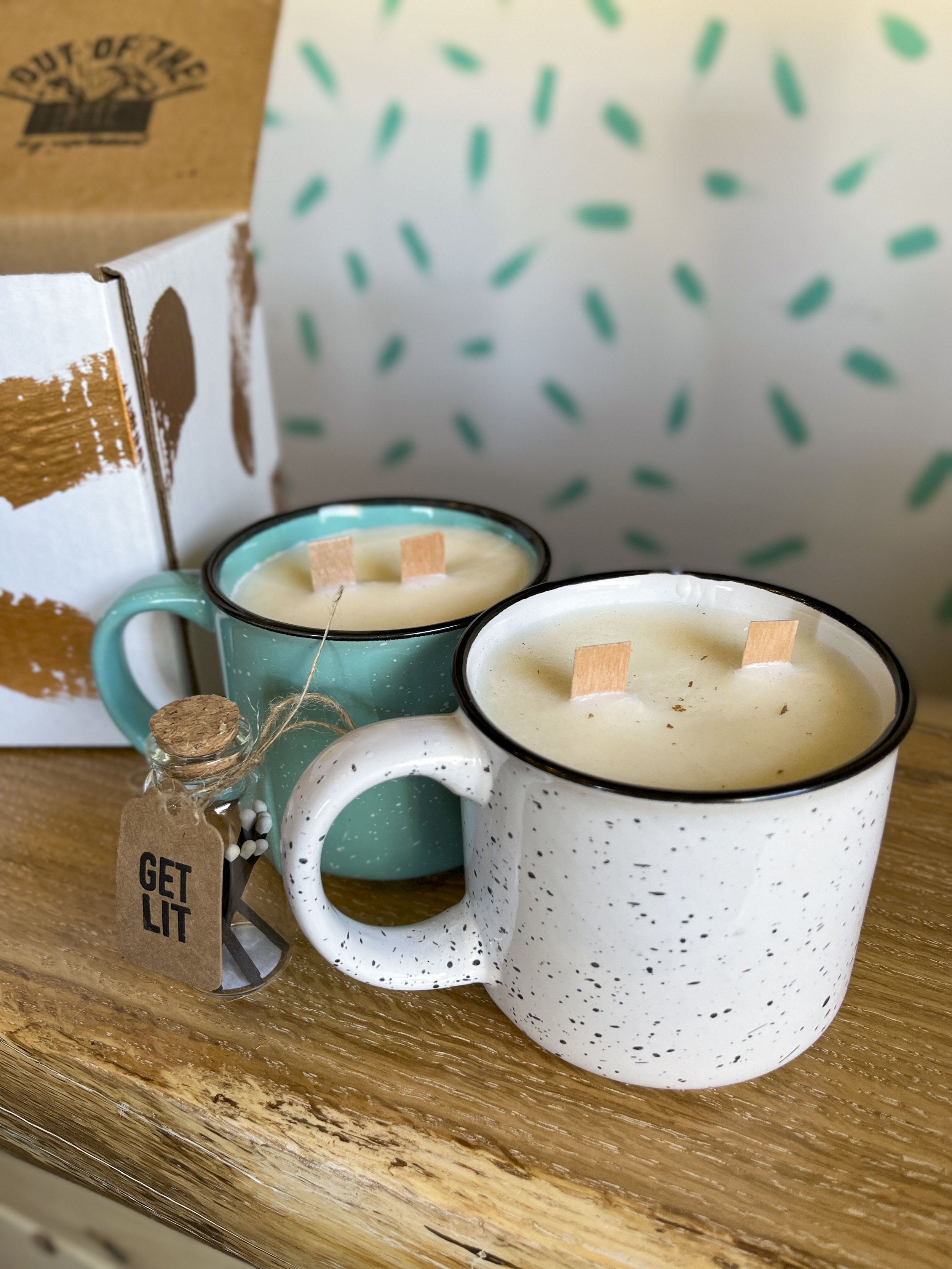 Artist Made Wood Wick Mug Candle
